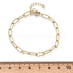 4MM 304 Stainless Steel Textured Paperclip Chain Bracelets for Man and Women&nbsp;SA-CBAB767-08G
