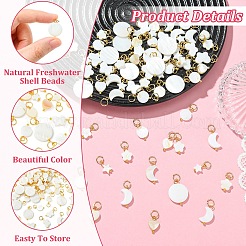 70Pcs 7 Styles Natural Freshwater Shell Pendants&nbsp;PALLOY-YW00218