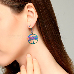 DIY 9 Shapes Colorful Filigree Joiners Stainless Steel Earring Making Kits&nbsp;DIY-BT0001-16MC