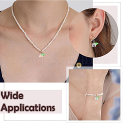 40Pcs 8 Colors Natural Mixed Gemstone & ABS Plastic Imitation Pearl & Acrylic Leaf Pendants&nbsp;PALLOY-YW00095