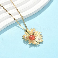 304 Stainless Steel Flower Pendant Necklaces & Stud Earrings Sets for Women&nbsp;SJEW-B020-03G