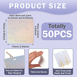 50Pcs Laser Embossed Flower Paper Jewelry Display Cards for Earrings&nbsp;CDIS-TA0001-54