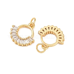 Brass Micro Pave Cubic Zirconia Charms&nbsp;KK-H093-18B-G