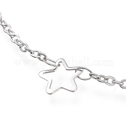 Tarnish Resistant 304 Stainless Steel Cable Chain Anklets&nbsp;AJEW-M026-06P