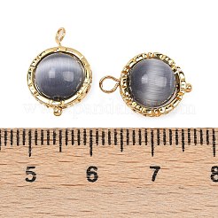 Rotatable Cat Eye Round Pendants&nbsp;KK-B157-37B-G