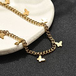 304 Stainless Steel Butterfly Bracelets&nbsp;BJEW-R021-06G