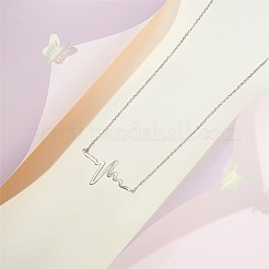 Rhodium Plated 925 Sterling Silver Pendant Necklaces&nbsp;JN938A