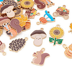 24Pcs 12 Styles Thanksgiving Day Alloy Enamel Pendants&nbsp;ENAM-TA0002-59