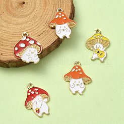 8Pcs 4 Styles Autumn Theme Alloy Enamel Pendants&nbsp;ENAM-YW0003-38