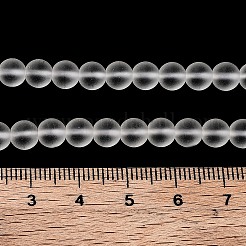 Frosted Natural Quartz Crystal Round Bead Strandsl&nbsp;G-N0120-44-6mm