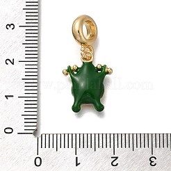 Rack Plating Alloy Green Enamel European Dangle Charms&nbsp;PALLOY-P307-17G