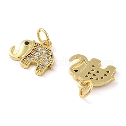 Brass Micro Pave Cubic Zirconia Pendants&nbsp;KK-C092-18B-G