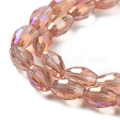 Transparent Electroplate Glass Beads Strands&nbsp;X-EGLA-A037-T6x8mm-B06