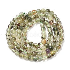 Natural Green Lodolite Quartz Beads Strands&nbsp;G-G344-A03-4mm