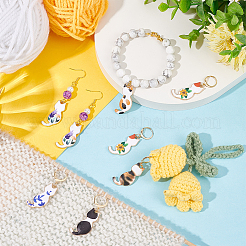 Alloy Enamel Cat Pendant Stitch Markers&nbsp;HJEW-AB00202