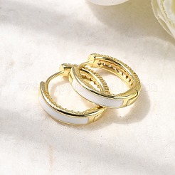 Brass Micro Pave Clear Cubic Zirconia Hoop Earrings&nbsp;EJEW-K276-11G-02