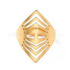 Ion Plating(IP) 201 Stainless Steel Wide Eye Adjustable Ring for Women&nbsp;RJEW-F131-04G