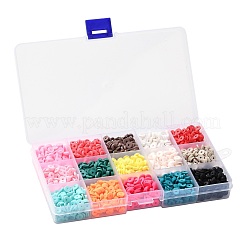 150G 15 Colors Handmade Polymer Clay Beads&nbsp;CLAY-JP0001-12-6mm