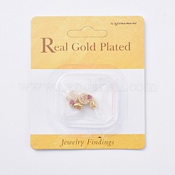 Long-Lasting Plated Brass Micro Pave Cubic Zirconia Ice Pick Pinch Bails&nbsp;X-ZIRC-F069-04B-G
