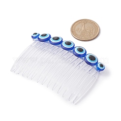 Resin Evil Eye Bead & Plastic Hair Combs&nbsp;PHAR-JH00093-02