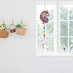 DIY Unicorn Diamond Painting Wind Chime Kits&nbsp;DIY-WH0246-93