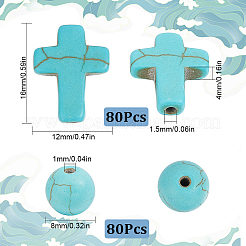 160Pcs 2 Styles Synthetic Turquoise Beads&nbsp;TURQ-SC0001-20C