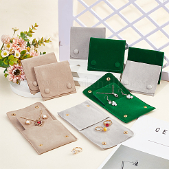 Lint Cloth Jewelry Gift Pouches with Snap Fastener&nbsp;ABAG-WH0045-08C