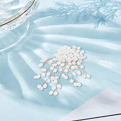 1Pc Tassels Alloy Plastic Imitation Pearl Brooches for Backpack Clothes&nbsp;JEWB-LP0005-15