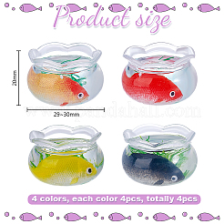 4Pcs 4 Colors Plastic Fish Tanks&nbsp;AJEW-HY0002-56