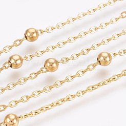 Ion Plating(IP) 304 Stainless Steel Cable Chain Anklets&nbsp;AJEW-P069-03G