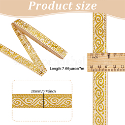 Ethnic Style Polyester Flower Jacquard Ribbons&nbsp;DIY-WH0656-63A
