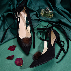 Faux Mink Fur Shoes Buckle Clip&nbsp;AJEW-WH0248-670C