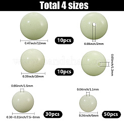 100Pcs 4 Styles Luminous Round Glass Beads&nbsp;GGLA-SC0001-20B