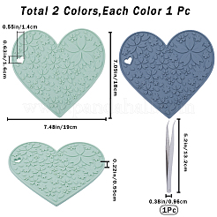 2Pcs 2 Colors Silicone Hot Mats for Hot Dishes&nbsp;AJEW-GF0008-29A