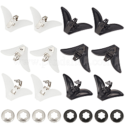 20Pcs 2 Colors Plastic & Iron Triangle Bow Tie Clips&nbsp;FIND-CY0002-36