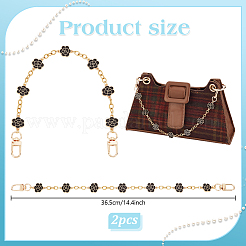 Alloy Enamel Flower Brass Cable Chains Bag Extender Chains&nbsp;HJEW-PH01994