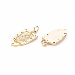 Brass Micro Pave Clear Cubic Zirconia Pendants&nbsp;KK-S356-723