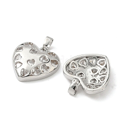 Brass Micro Pave Clear Cubic Zirconia Pendants&nbsp;KK-H076-16P