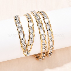 6MM 304 Stainless Steel Figaro Chain Necklaces for Women&nbsp;NJEW-G177-02GP