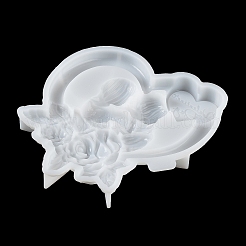 Valentine's Day Heart Couple Rose DIY Wall Decoration Statue Silicone Molds&nbsp;LS-SIL-F007-09