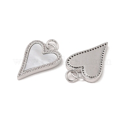 Brass Micro Pave Clear Cubic Zirconia Pendants&nbsp;KK-A207-03P