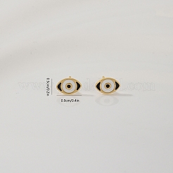 Elegant 201 Stainless Steel Enamel Evil Eye Stud Earrings&nbsp;AG3278-4