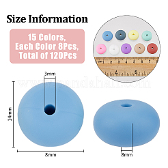 120Pcs 15 Colors Food Grade Eco-Friendly Silicone Beads&nbsp;SIL-FH0001-14