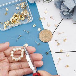 40Pcs 201 Stainless Steel Stud Earring Findings&nbsp;STAS-UN0042-53