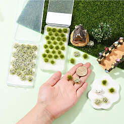 64Pcs 2 Colors Nylon & Resin Mini Grass Tufts&nbsp;AJEW-SP0003-15