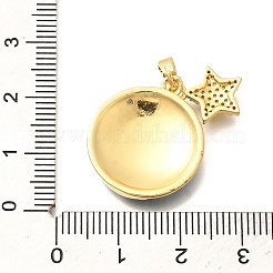 Rack Plating Brass Micro Pave Cubic Zirconia Pendants&nbsp;KK-M309-19G