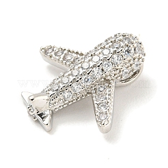 Rack Plating Brass Micro Pave Clear Cubic Zirconia Pendants&nbsp;KK-B093-27P