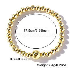 Luxury Brass Round Beads Stretch Bracelets for Men Women&nbsp;KL5990-1