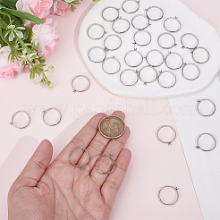 30Pcs 304 Stainless Steel Cuff Ring Components&nbsp;STAS-HY0001-92