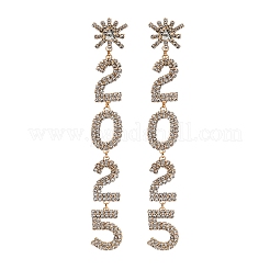 Brass Rhinestone Stud Earrings&nbsp;EJEW-Q012-02G